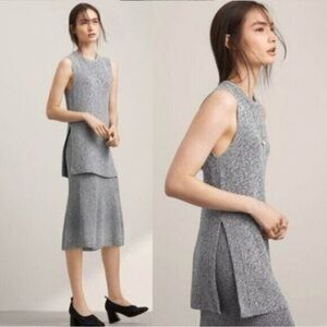 Wilfred Aritzia Palmier Sleeveless Split Hem Long Tunic Knit Sweater Top Medium